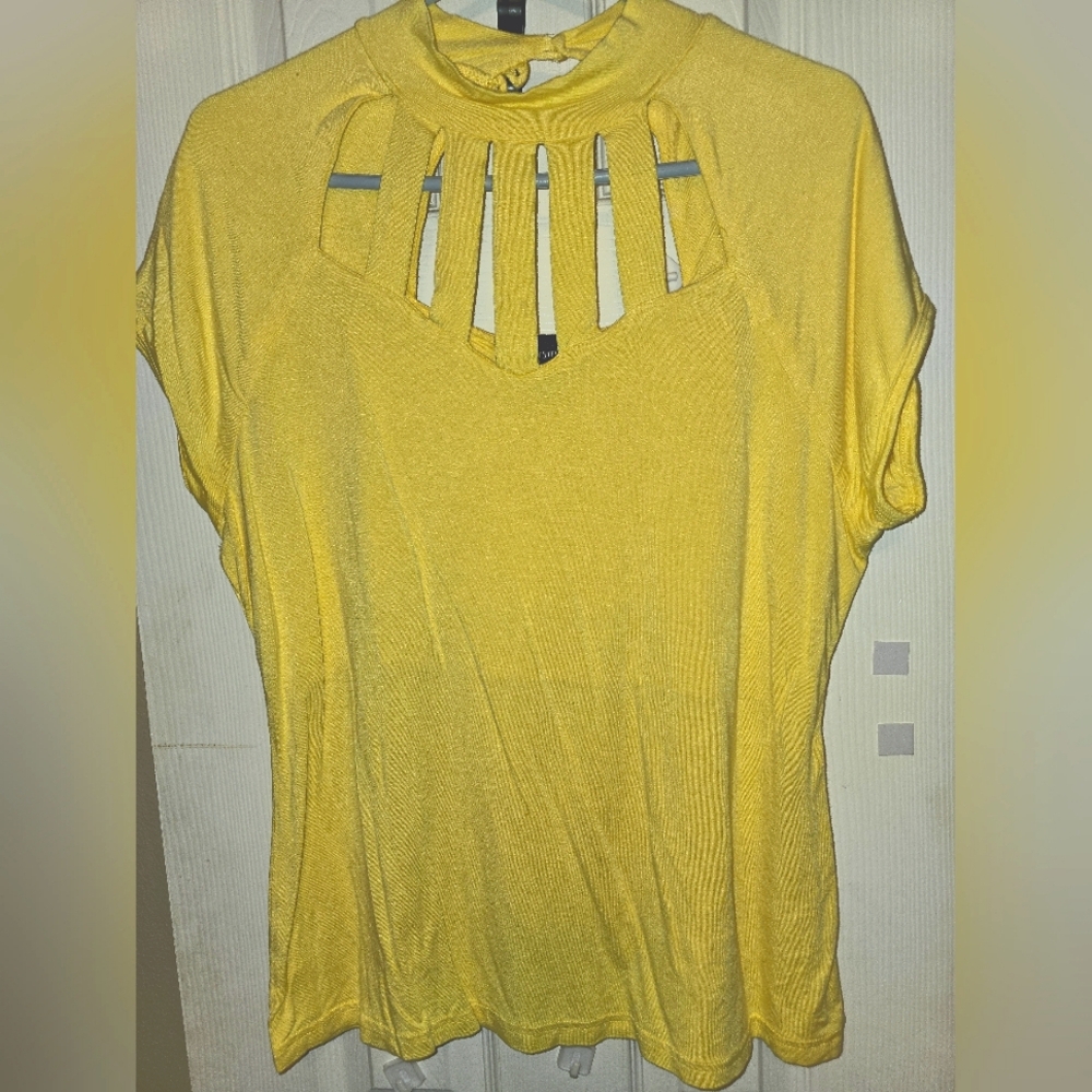 Ashley Stewart Blouse, Size 14-16, yellow
